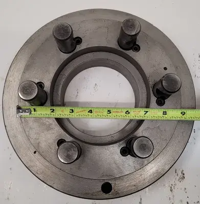 D1-8 LATHE CHUCK BACK PLATE ADAPTER - TYPE D1-8, 1 IN PIN, 11 IN OD, 5.5 IN HUB