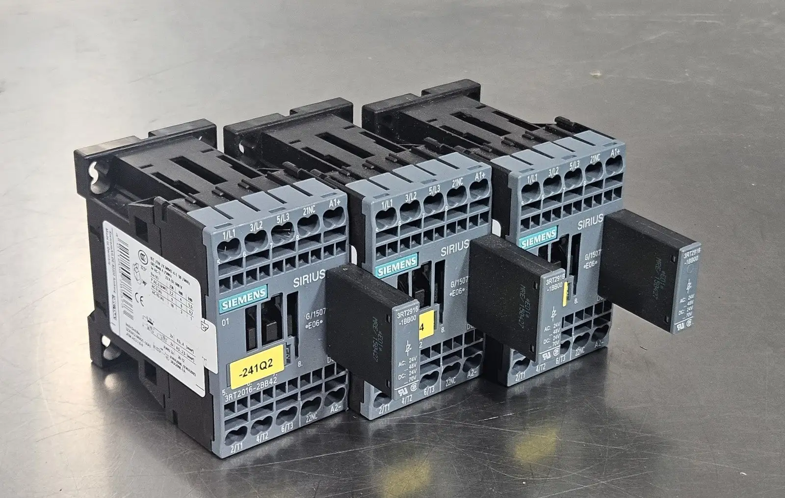 Siemens 3RT20162BB42 SIRIUS Contactor w/3RT29161BB00 Module (LOT OF 3) 4C44