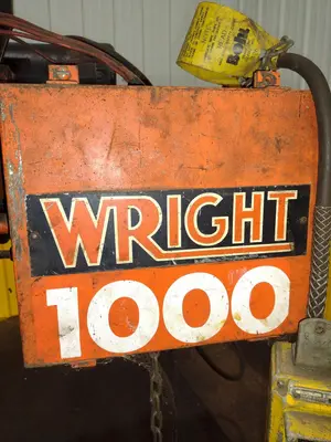 2000 LBS (1 TON) WRIGHT MODEL #W1 CABLE HOIST W/ POWERED TROLLEY: STOCK #18744