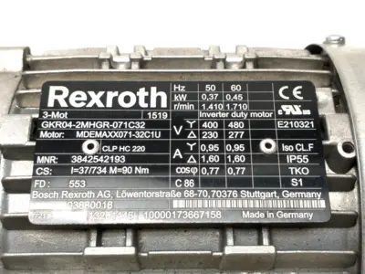Used Bosch Rexroth, Lenze 3842542193, MDEMAXX071-32C1U, GKR04-2MHGR-071C32, 3842998291 Gearmotors Michigan US | Maverick Industrial Sales #1398778