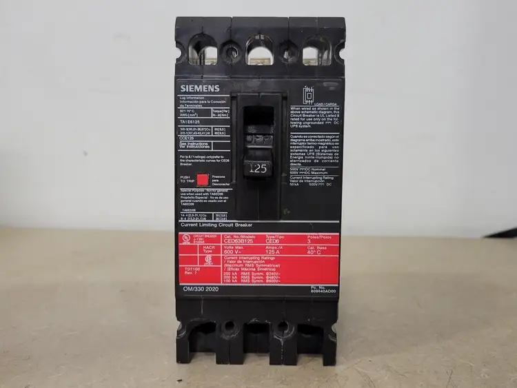 Used SIEMENS CED63B125 Switchgears British Columbia CA | Lenmark #239385