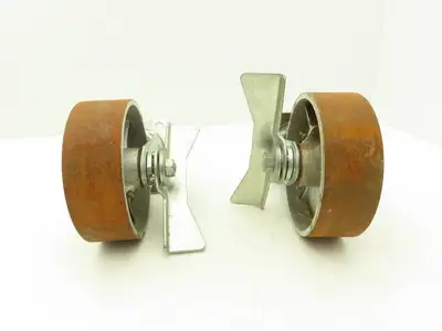 Albion 6" Swivel Caster Wheel Locking Cast Iron 7-1/2" Height Lot of 2
