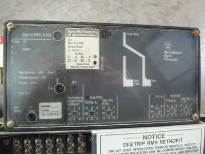Westinghouse Digitrip RMS/R800 Trip Unit RH84CLIG with Base Unit PR6A06A060 Used