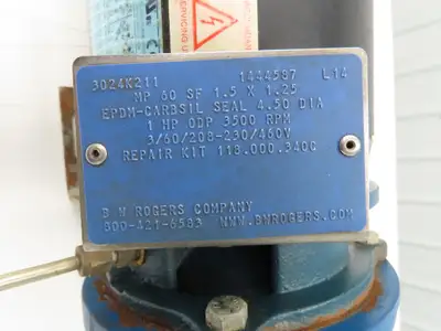 Scot MP 60 SF Cast Centrifugal Pump 1.5"X1.25" NPT 1Hp 3470 RPM 230/460V 3PH 56J