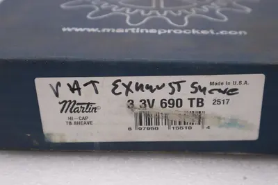 MARTIN 3 3V 690 TB, 2517 HIGH CAP TB SHEAVE, 3 GROOVE, STOCK 5707CC