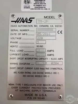 USED 2016 HAAS TM-2P