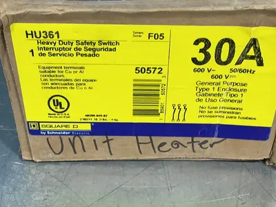 New | in-Stock SQUARE D HU361 Switchgears Ohio US | HGR 24 #1278539