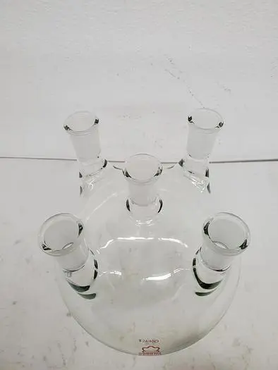 KONTES 5000 ML ROUND GLASS FLASK (5 NECK)