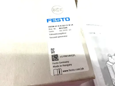 New | in-Stock Festo High Vacuum Generator 40 µm, 0.7mm Nozzle, 8037694 Vacuum Pumps Michigan US | Maverick Industrial Sales #1414301