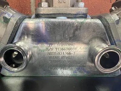 USED LOT OF 3-  ITT PURE FLO 9920 DIAPHRAGM VALVE W/ 4- WAY 3/4" SANITARY FITTINGS