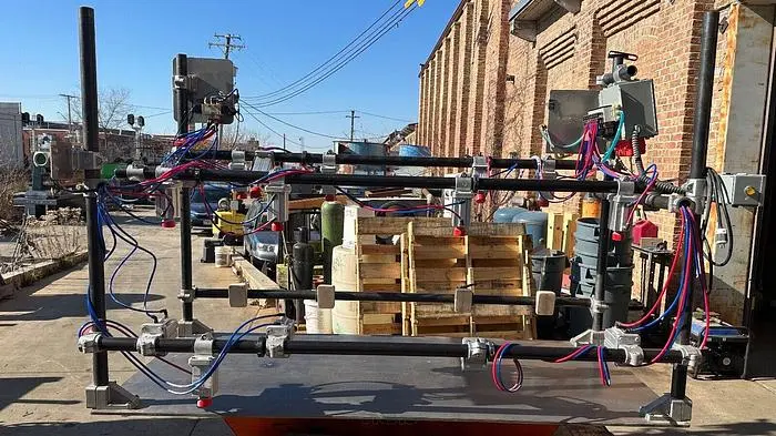 Custom Pneumatic Chair / Work Clamp on 2" Adjustable Rails w/ 13 Clamps (5712)