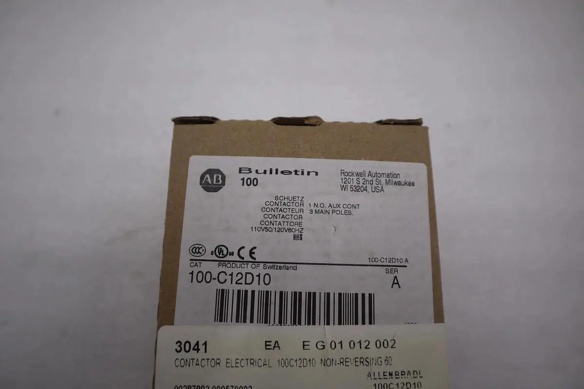 NEW OPEN BOX AB Allen Bradley 100-C12D10 110/120V 12A Contactor 100C12D10 G613A