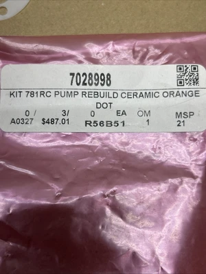 Repair Kit 781RC Pump Rebuild Ceramic Orange 7028998 Fast Shipping!+ Warranty