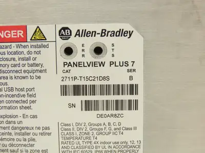 Allen Bradley 2711P-T15C21D8S HMI PanelView Plus 7 15" Operator Touch Panel 24V