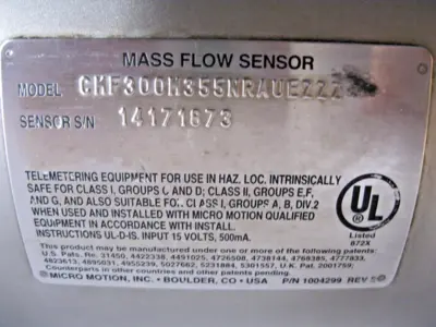Used Micro Motion CMF300 M355N2BAEZZZ Sensors New Hampshire US | Bitter End Trading #1452793