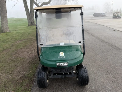 (1) 2017 E-Z-Go golf cart with a Kawasaki gas engine, model 625111G01,includes canopy, ball cover, c...