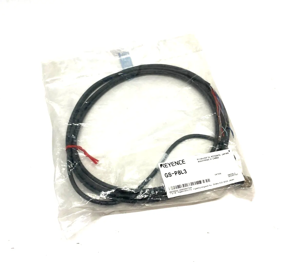USED KEYENCE SINGLE ENDED CONNECTION CABLE M12 L-SHAPED CONNECTOR
