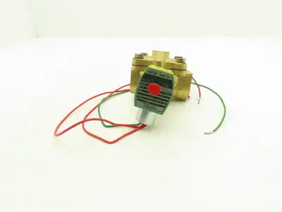 Asco 8210G4 Brass Solenoid Valve 2-Way 1"NPT 120VAC Normally Closed 5-150 PSI