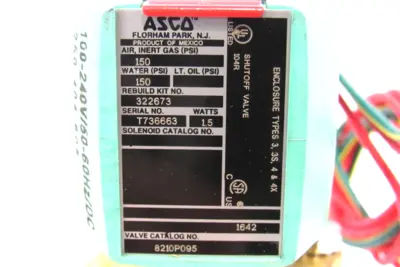 NEW ASCO 8210P095 SOLENOID VALVE 100-240
