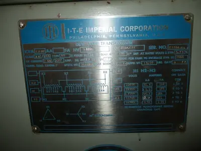 2000 KVA 12000 Primary, 480/277 Secondary, ITE, Dry Type