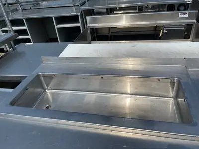 Used Falcon Restaurant Supply Used 61" Stainless Steel Table with Well and Drain - SS246 Dishtables Illinois US | Falcon Restaurant Supply #1375944
