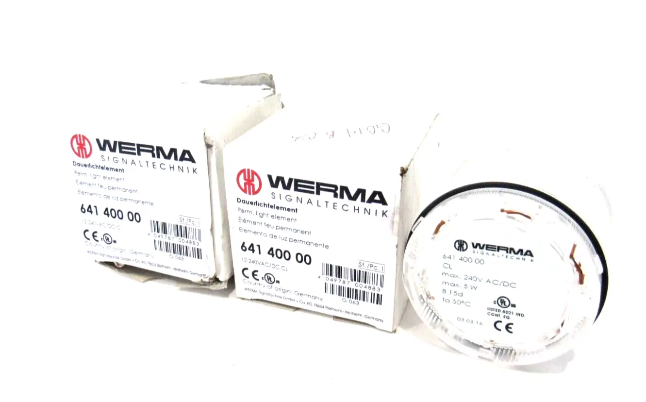 LOT OF 2 NEW WERMA 641 400 00 LIGHT ELEMENT 64140000