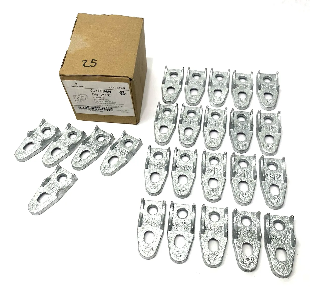 New | in-Stock Appleton Malleable Clamp Back 3/4" Trade Size 25-PACK Electrical Fittings Michigan US | Maverick Industrial Sales #1495952