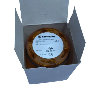 New | in-Stock WERMA 843 300 55 Permanent LED Light Beacon Element 24VAC/DC Yellow Light Sources / LED Michigan US | Maverick Industrial Sales #1461078