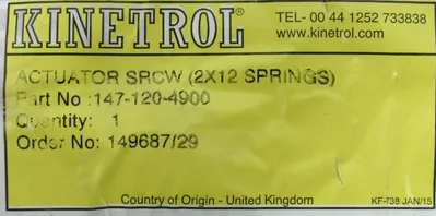 NEW KINETROL 147-120-4900 ACTUATOR MODEL 12 20-ATEX-0118 1471204900