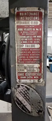 Dake 5-075 Fabricating/Presses, Press-H Frame | Machinery Central (10)