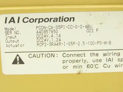 IAI PCON-CA-35PI-CC-0-0-ABU ROBO Cylinder Position Controller PowerCON 150 24VDC