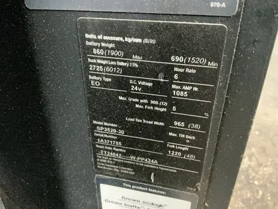 Used CROWN SP352030 Electric Lifters Ohio US | HGR 24 #1446265
