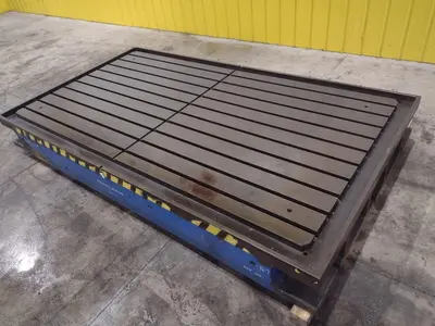 129" X 72" X 14" HIGH T-SLOTTED LAYOUT TABLE / BOLSTER PLATE: STOCK #22373