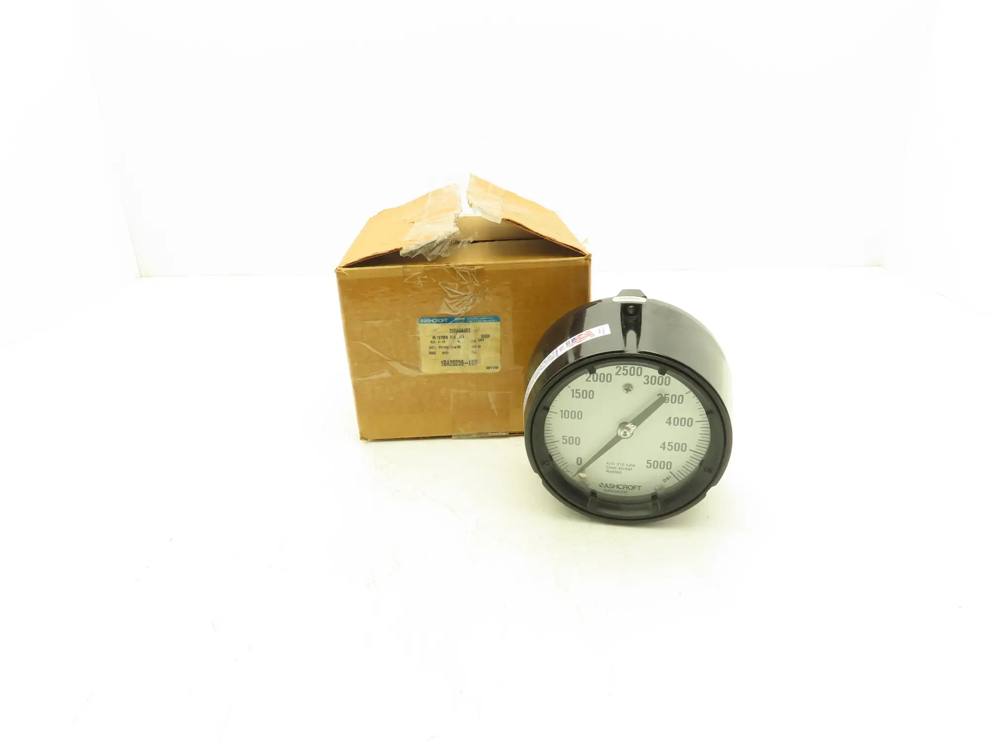 Ashcroft 45-1279RS-048-XC4 Duragauge Pressure Gauge 4.5" Dial 1/2" NPT 5000PSI
