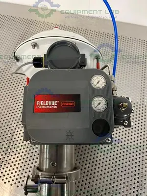 USED FISHER BAUMANN 84161SA SANITARY CONTROL VALVE CV17 W/ FISHER VALVE POSITIONER