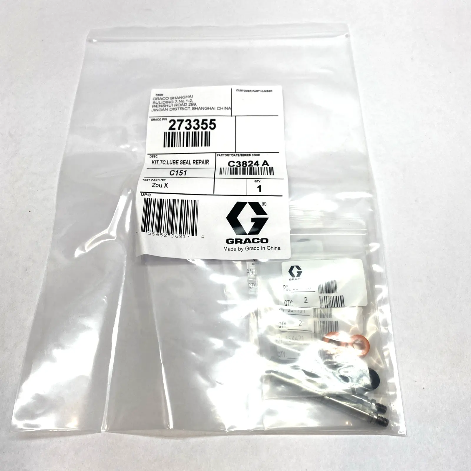 USED GRACO LUBE SEAL REPAIR KIT
