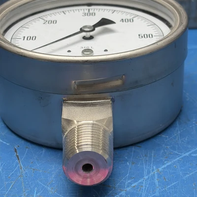 Bourdon 0-600 316L Industrial Pressure Gauge NNB Fast 🇺🇸 Shipping + Warranty