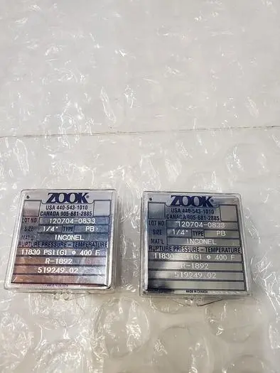 ZOOK R-1892 RUPTURE DISK