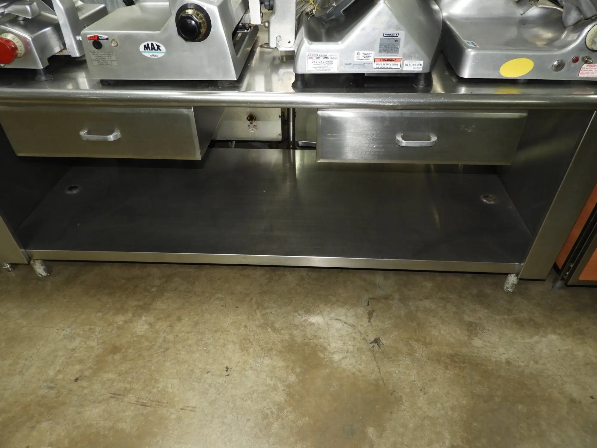 Used Falcon Restaurant Supply Used Commercial Stainless Steel Table with 2 Drawers Food Prep Tables Illinois US | Falcon Restaurant Supply #1376477