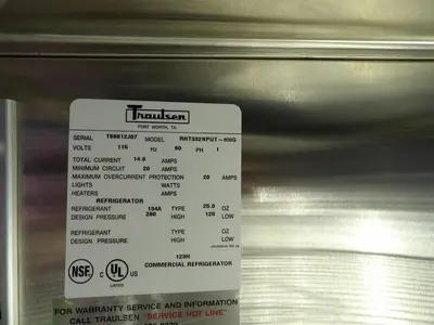 Used TRAULSEN RHT332NPUT-HHG Refrigerators Texas US | Aucto #1307199