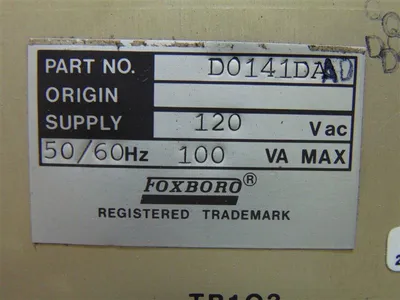 Foxboro D0141DAAD Battery Power Supply Assembly Used