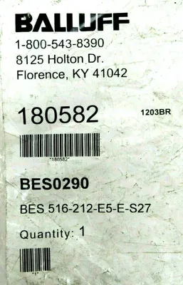 NEW BALLUFF 180582 PROXIMITY SENSOR BES 516-212-E5-E-S27