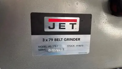 3" X 79" JET MODEL #BG 379-1 BELT GRINDER, NEW 2022: YORBO #24967