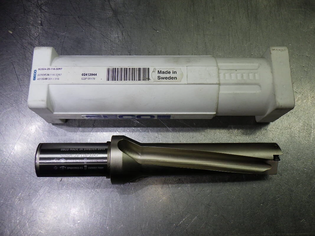 SECO 29mm Coolant Thru 4xD Drill 1.25" Shank SD504-29-116-32R7 (LOC632)