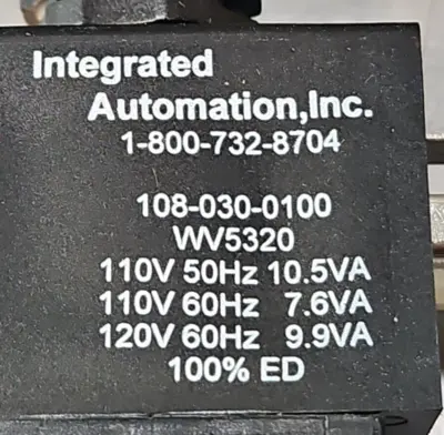 Numatics 92-3900-P110VAC-X + (Integrated Automation WV5320) (BIN424)