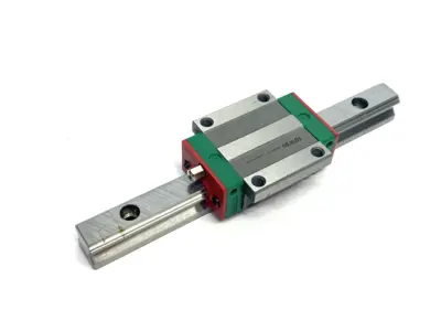 USED HIWIN LINEAR GUIDEWAY BLOCK AND RAIL, 1-BLOCK, 160MM RAIL