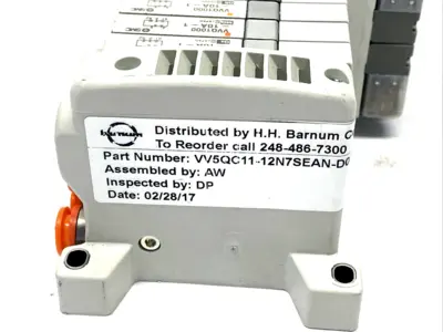 VV5QC11-12N7SEAN-D0S, VVQ1000-10A-1, VQC1400N-51, VQC1500N-51, | SMC VV5QC11-12N7SEAN-D0S Pneumatic Solenoid Valve Manifold, 12-Station - Used