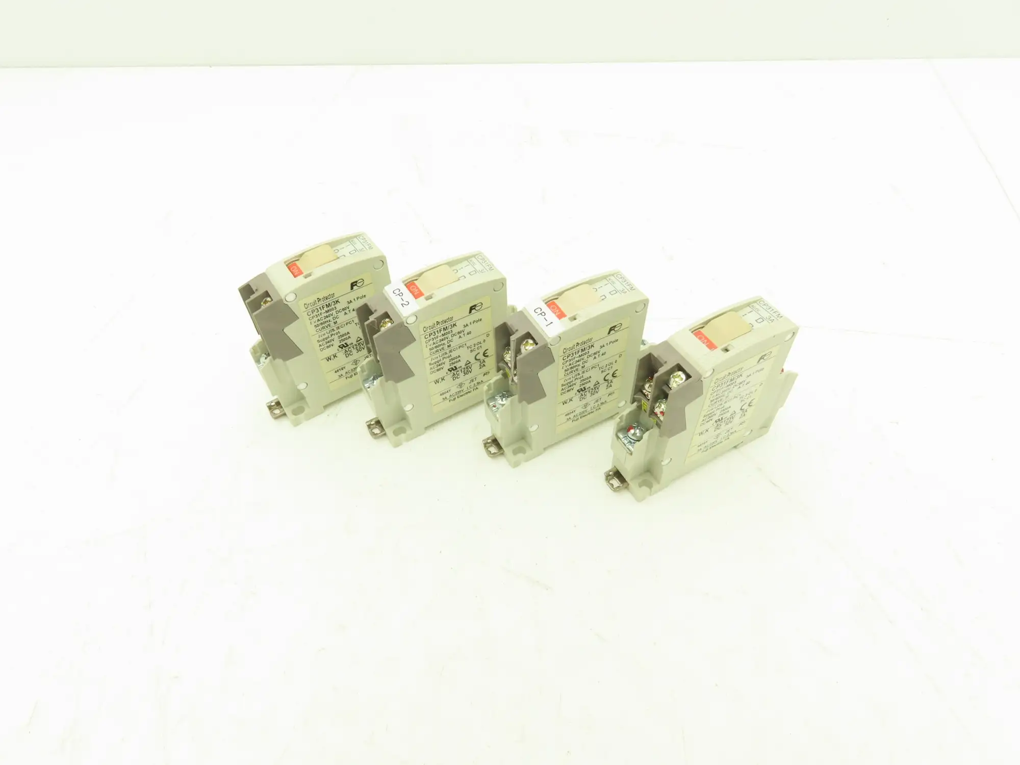 Fuji CP31FM/3K 1-Pole Circuit Protector 3A M Curve 240VAC/60VDC Lot of 4