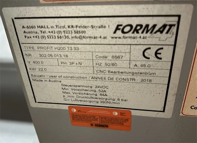 Used 2018 FELDER PROFIT H200 13 33 CNC Routers Ontario CA | MachineryMax #1305234