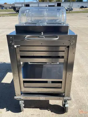 Used Cadco Used Cadco - CBCHC - Stainless Steel Mobile 2 Hot 1 Cold Buffet Serving Cart 120V Restaurant Equipment (Miscellaneous) Illinois US | Falcon Restaurant Supply #1375892